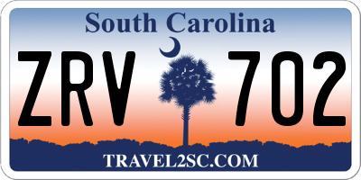 SC license plate ZRV702
