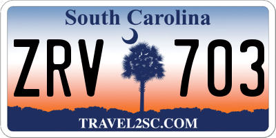 SC license plate ZRV703