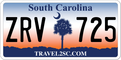 SC license plate ZRV725