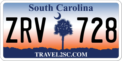 SC license plate ZRV728