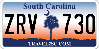 SC license plate ZRV730