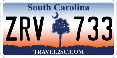 SC license plate ZRV733