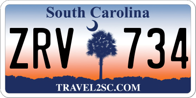 SC license plate ZRV734