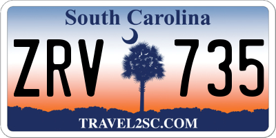 SC license plate ZRV735