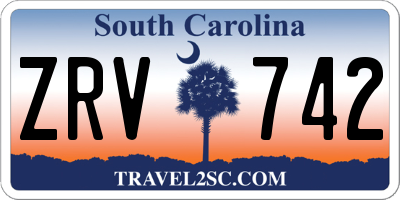 SC license plate ZRV742