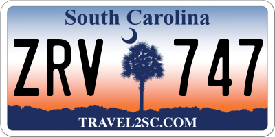 SC license plate ZRV747