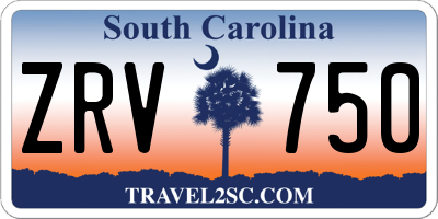 SC license plate ZRV750
