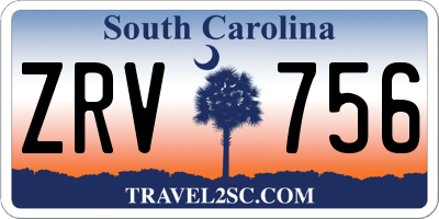 SC license plate ZRV756