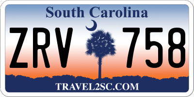 SC license plate ZRV758