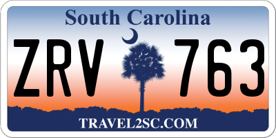 SC license plate ZRV763