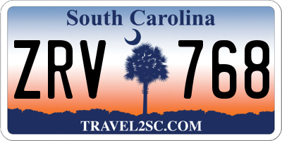 SC license plate ZRV768