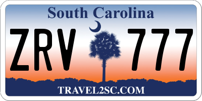 SC license plate ZRV777