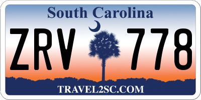 SC license plate ZRV778