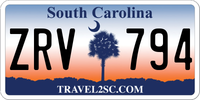 SC license plate ZRV794