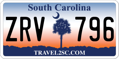 SC license plate ZRV796