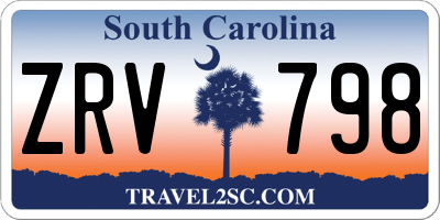 SC license plate ZRV798
