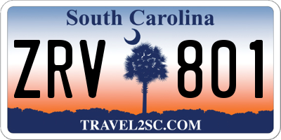 SC license plate ZRV801