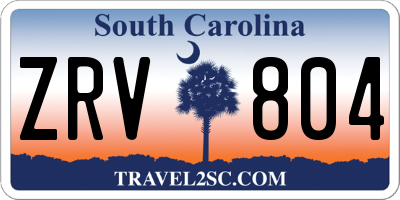 SC license plate ZRV804