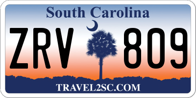 SC license plate ZRV809