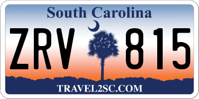 SC license plate ZRV815