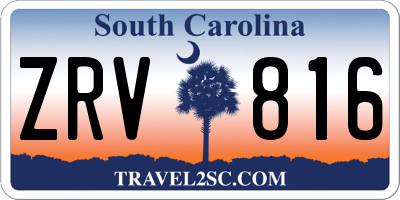 SC license plate ZRV816