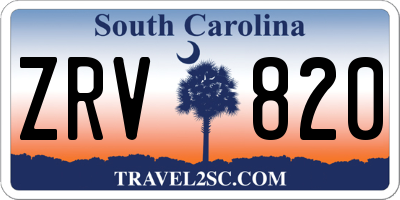 SC license plate ZRV820