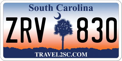 SC license plate ZRV830