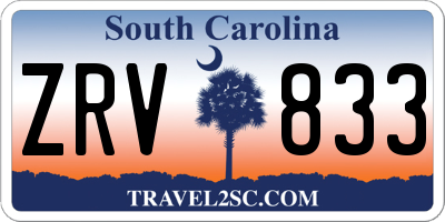 SC license plate ZRV833