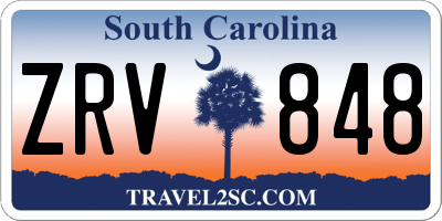 SC license plate ZRV848