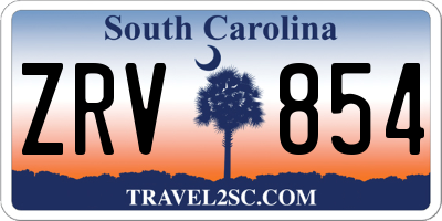SC license plate ZRV854