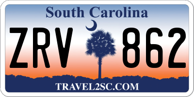 SC license plate ZRV862