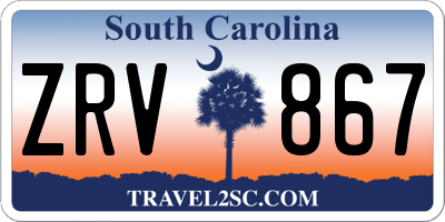 SC license plate ZRV867