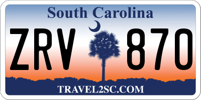 SC license plate ZRV870