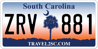 SC license plate ZRV881