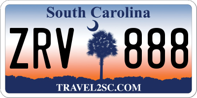 SC license plate ZRV888