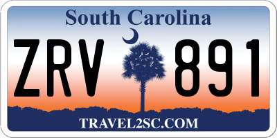 SC license plate ZRV891