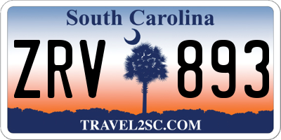 SC license plate ZRV893