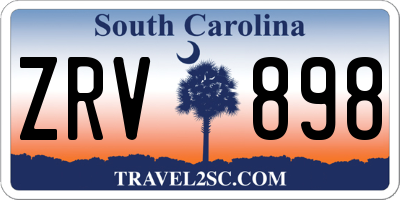 SC license plate ZRV898