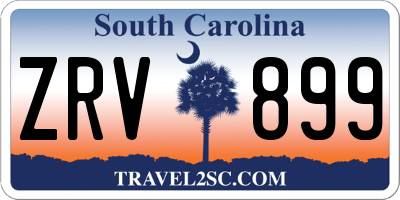 SC license plate ZRV899