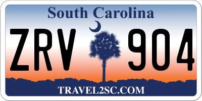 SC license plate ZRV904