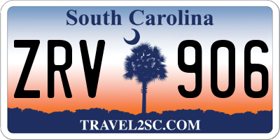 SC license plate ZRV906