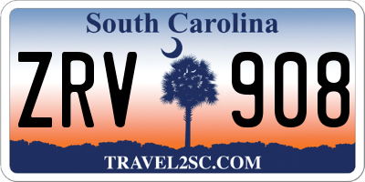 SC license plate ZRV908