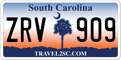 SC license plate ZRV909