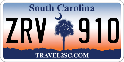 SC license plate ZRV910