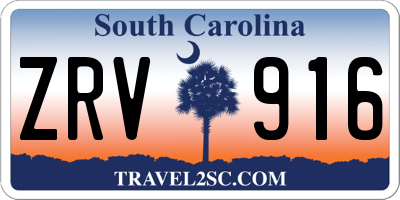 SC license plate ZRV916