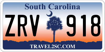 SC license plate ZRV918