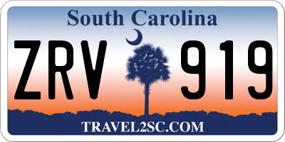 SC license plate ZRV919