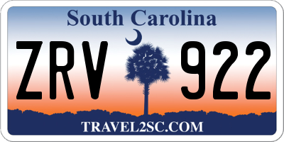 SC license plate ZRV922