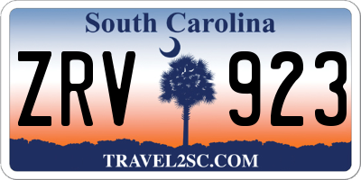 SC license plate ZRV923