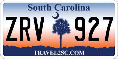 SC license plate ZRV927